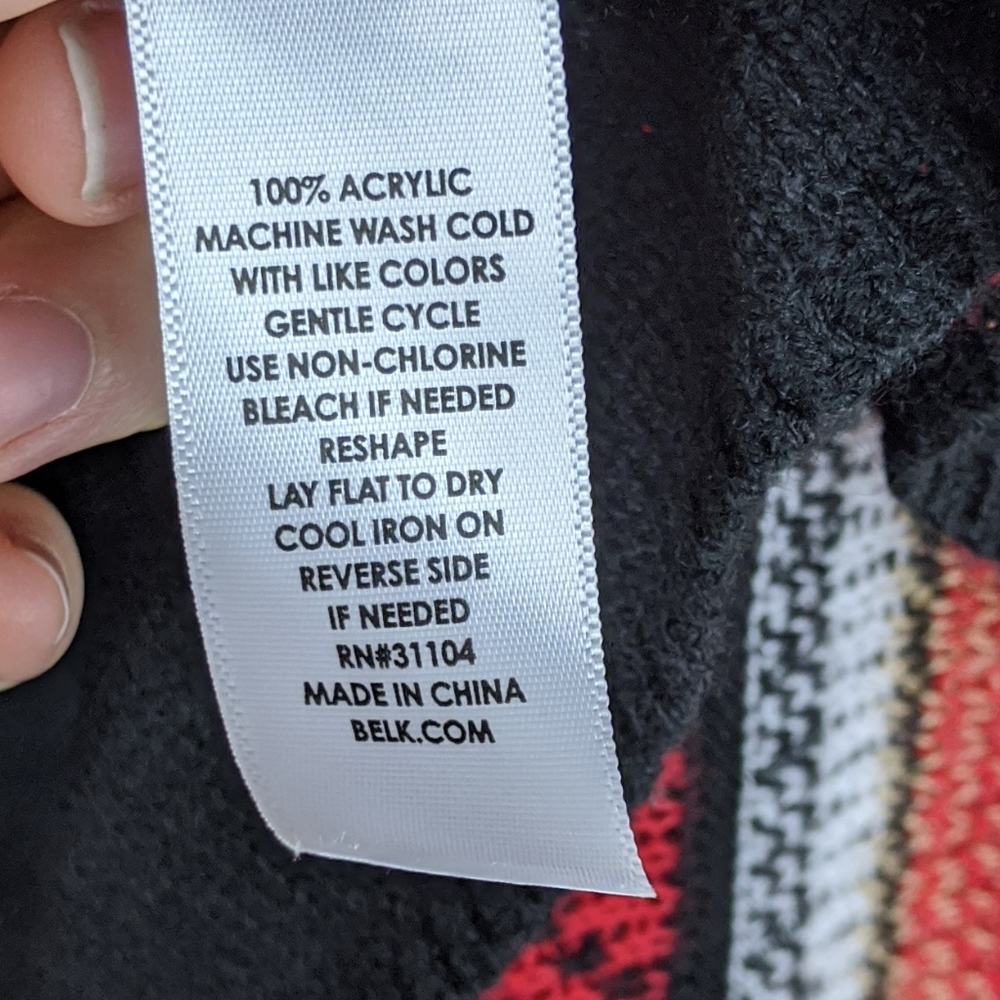 Kim Rogers | Black Red Open Front Cardigan-E48 - Picture 3 of 5